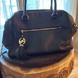 Black leather Michael Kors satchel bag